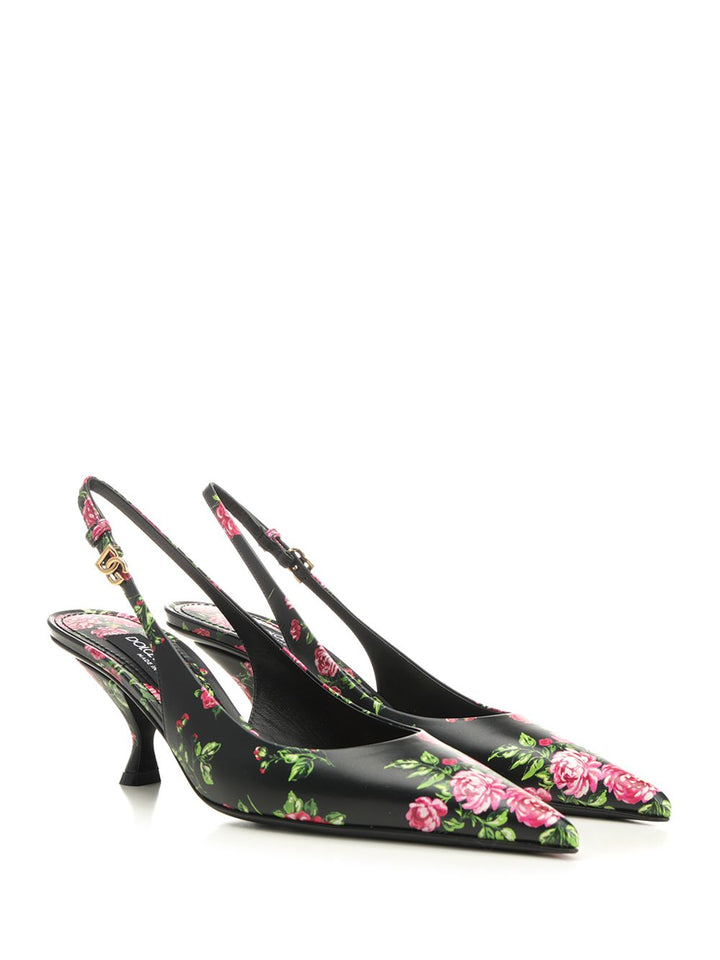 Dolce & Gabbana Lollo Slingback In Printed Leather Decollete - Multicolor | 338d7ce465568f778842911cb864ef4843f282dc