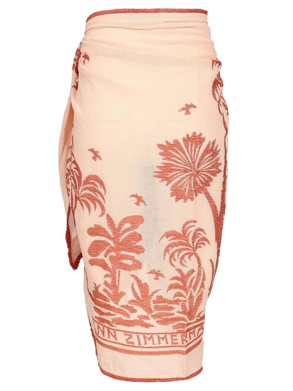 Zimmermann Cotton Sarong In Powder Pink Gonne - Rose | 8560db9eac1d05a48dad9916f177be3708516c3e