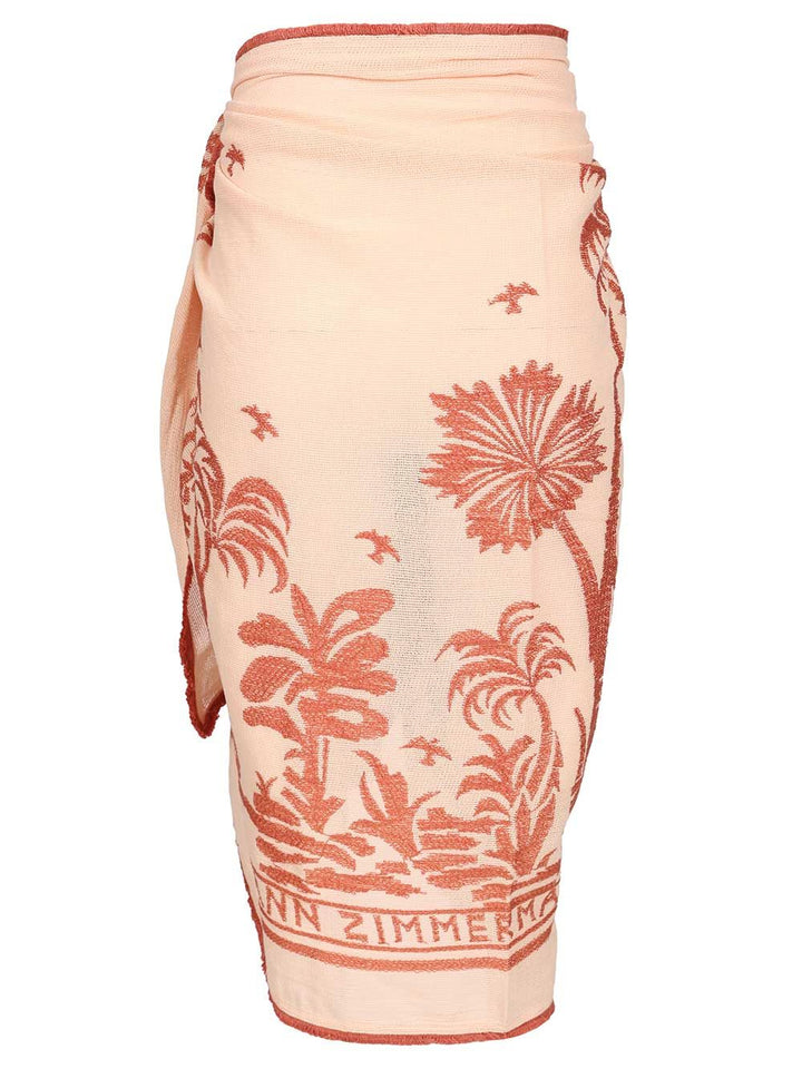 Zimmermann Cotton Sarong In Powder Pink Gonne - Rose | 8560db9eac1d05a48dad9916f177be3708516c3e