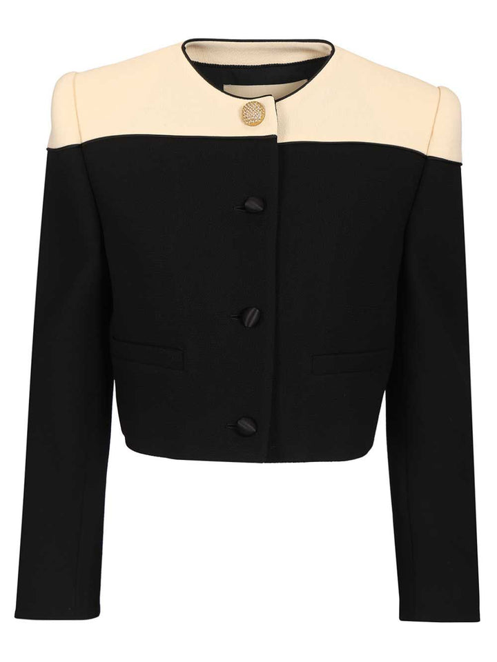 Valentino Garavani Two-Tone Wool Jacket Knitwear - Nero | df32f9b5e5a57189394118b90d9e589b8d46fc4d