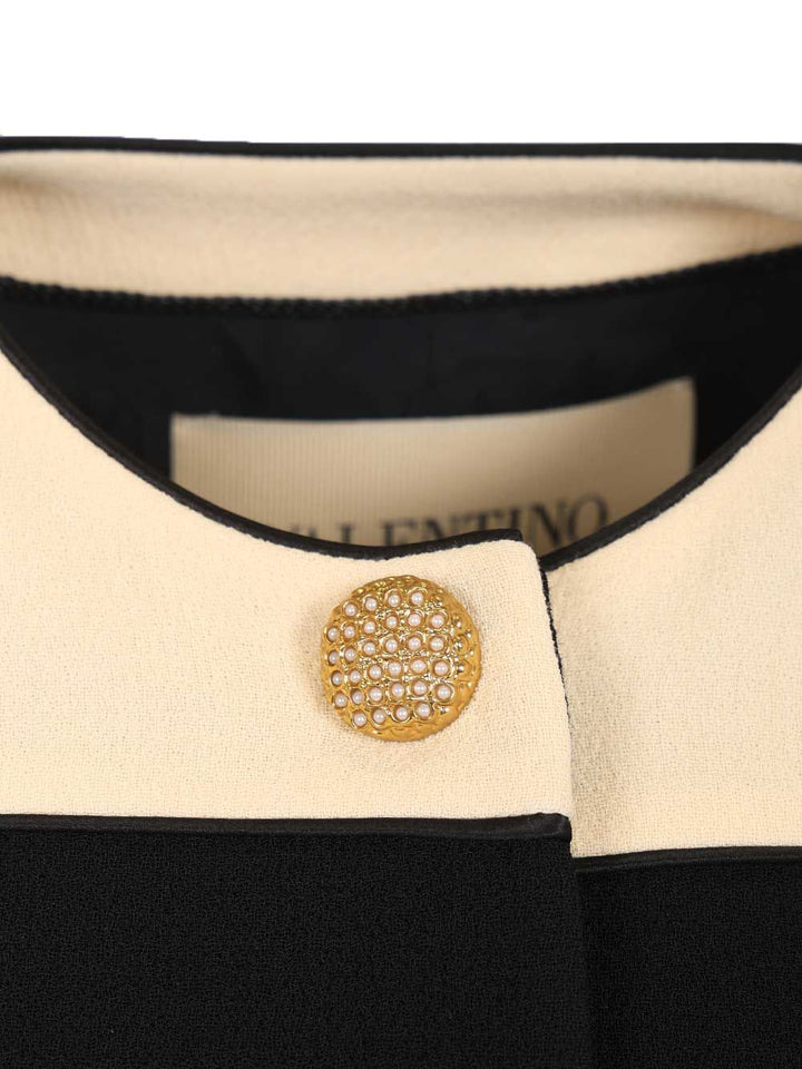 Valentino Garavani Two-Tone Wool Jacket Knitwear - Nero | 0195594752cda7f711b249dc739d19f1b600d215