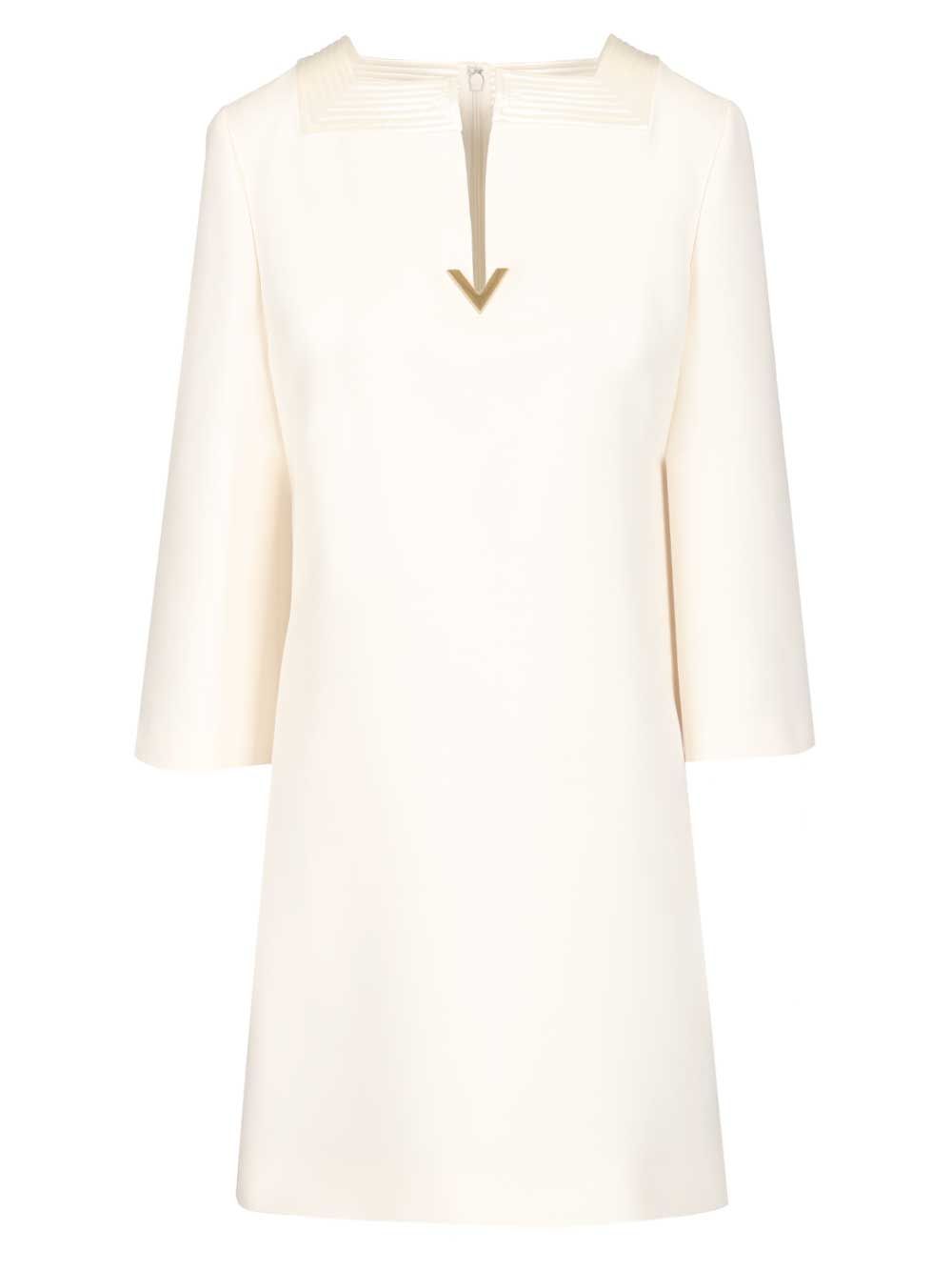 Valentino Garavani Short Crepe Couture Dress Abiti - Bianco | 6bd798e5fed06afacf0bd827a1cf3d70ce13d3d9