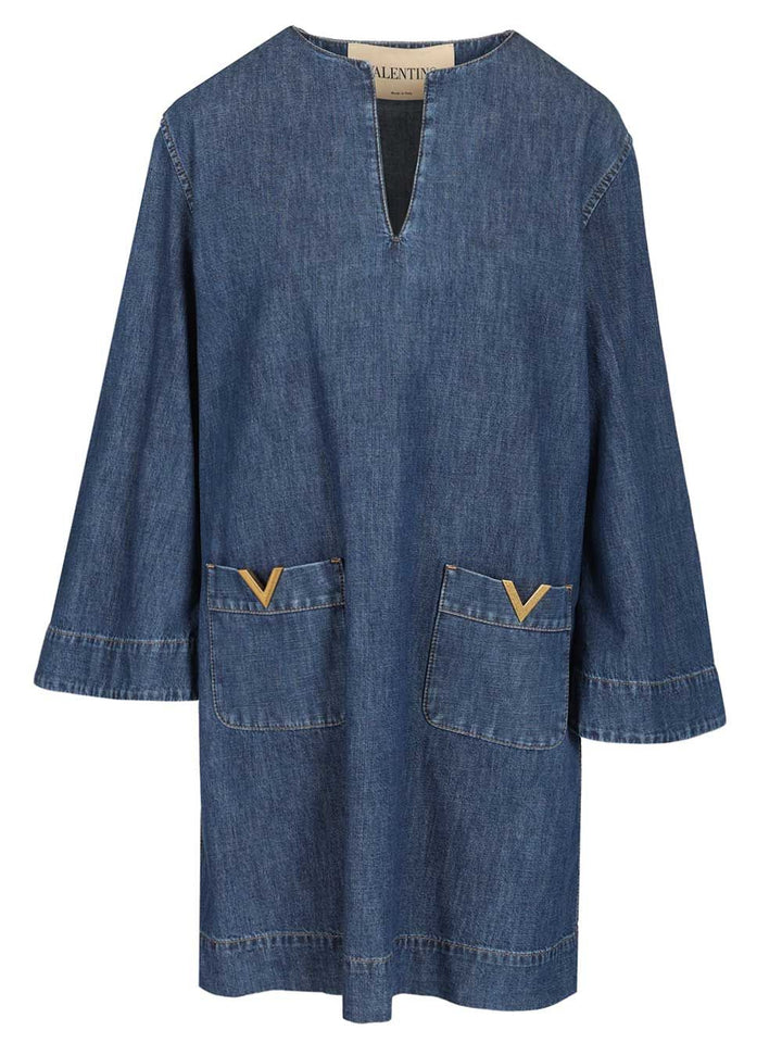 Valentino Garavani Chambray Denim Dress Abiti - Blu | 980a3b23f8533fa986ec8ca16ca521359b2316d9
