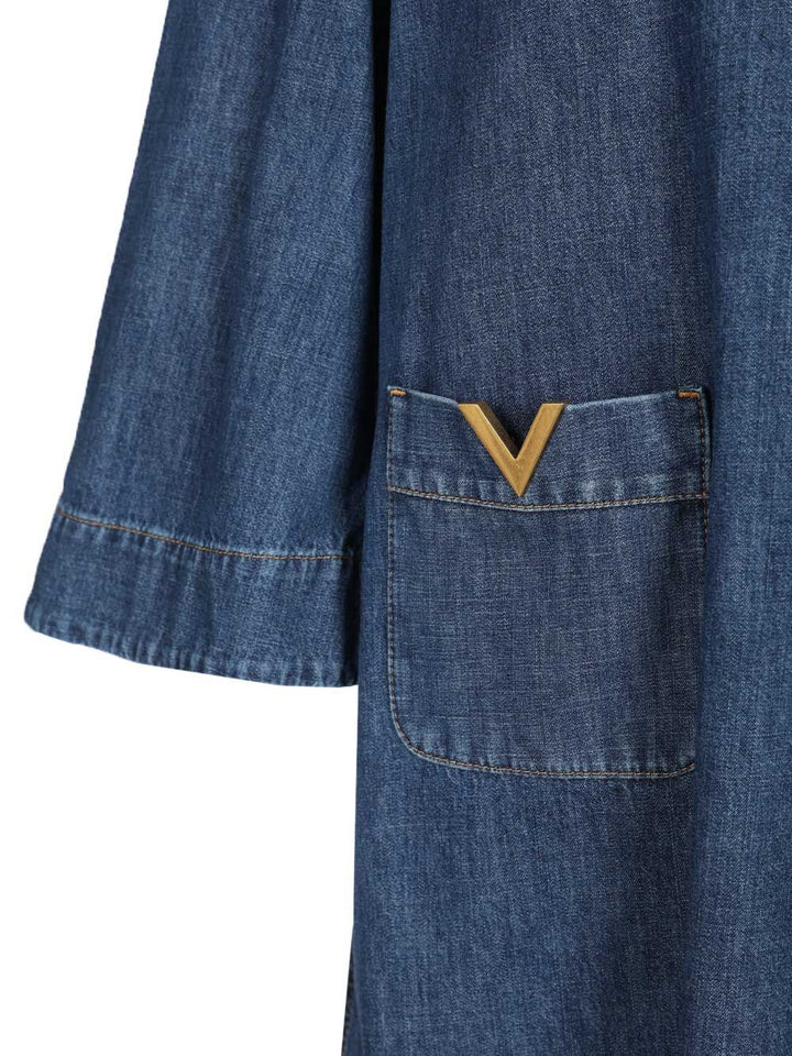 Valentino Garavani Chambray Denim Dress Abiti - Blu | eef8e2dbfb337b84e8b6f585fc70965cda45df83