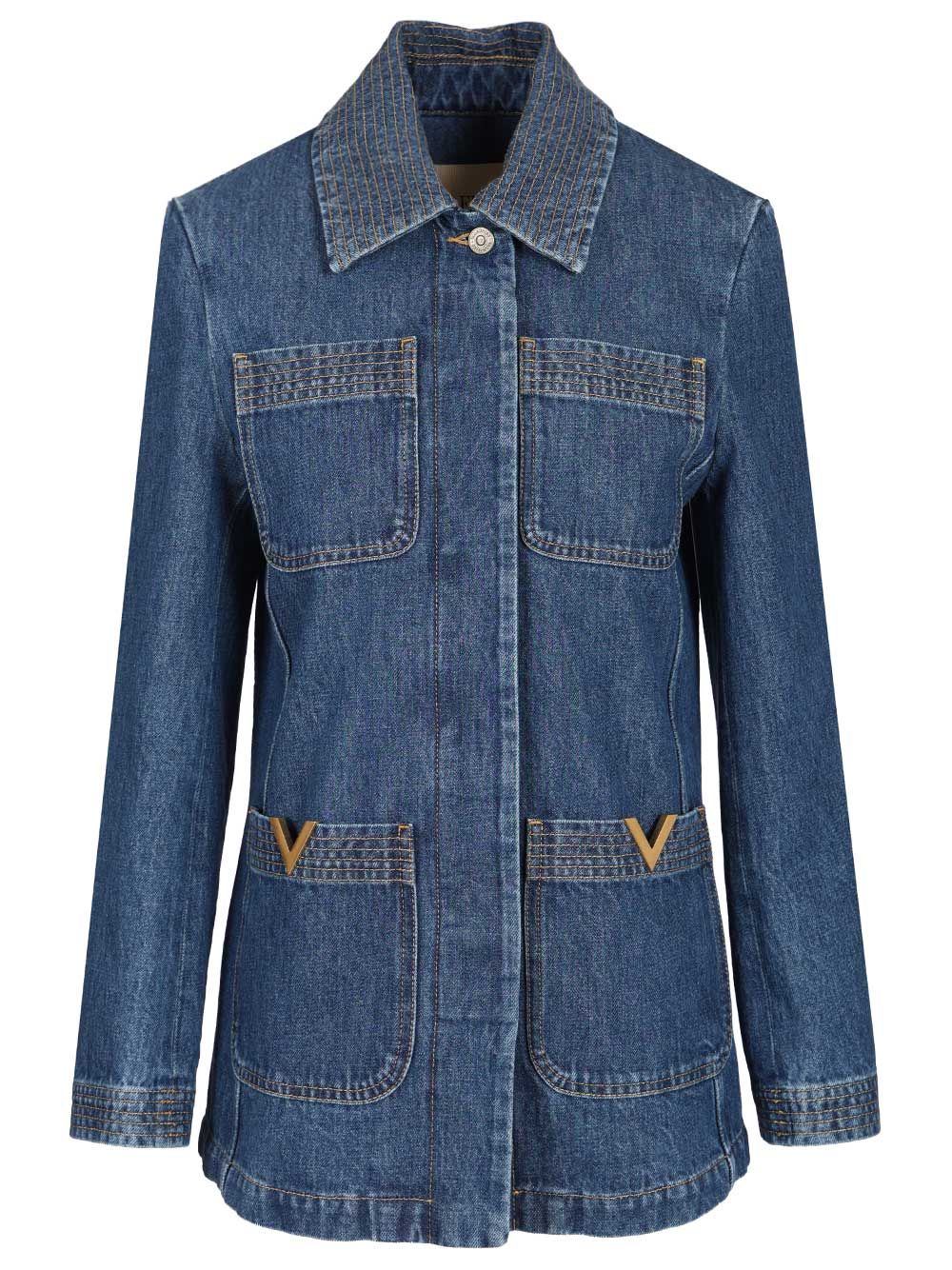 Valentino Garavani Denim Jacket Giacche - Blu | cc5b54d765419583fc5290ee7e87f9049e7bee0d