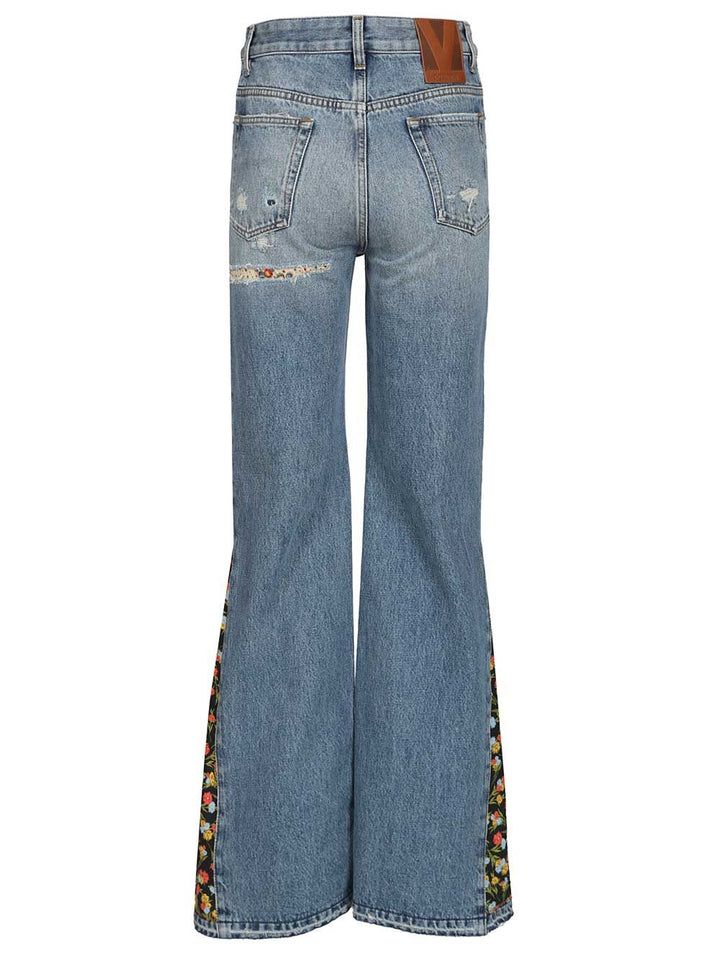 Valentino Garavani Flared Jeans - Blu | 8b90db6ace6a5e6ab86a2be0c94330fab54a1c5b