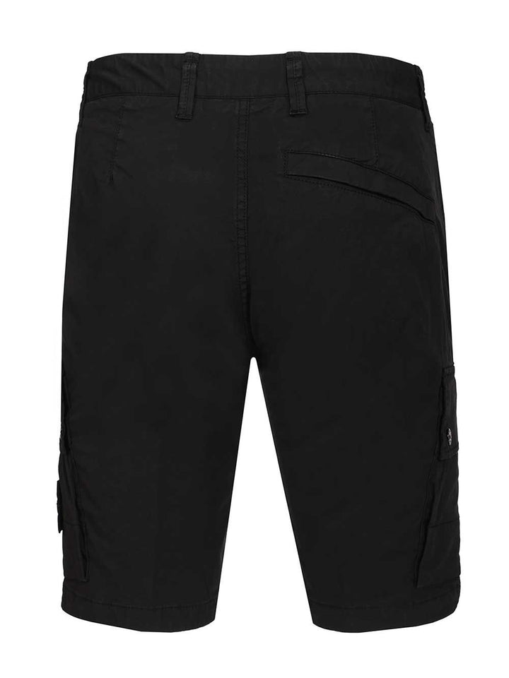 Stone Island Cargo Bermuda Shorts In Stretch Organic Cotton Twill Trousers - Nero | 950f7c23a6067c7e22d4e39b2451e6ec93cc6f16