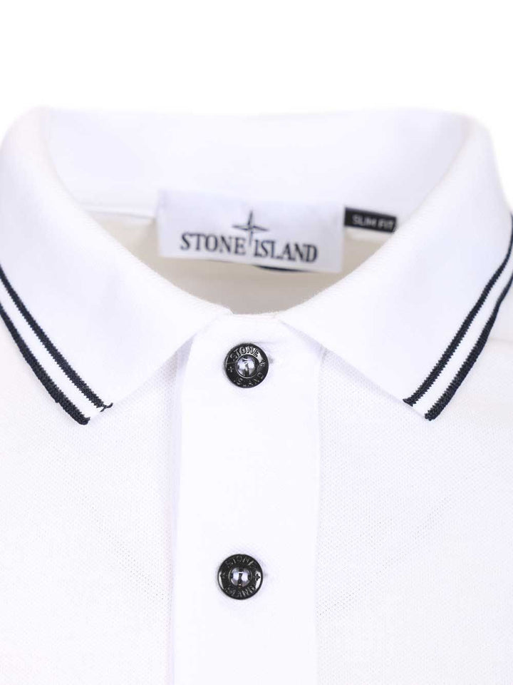 Stone Island Organic Cotton Polo shirt - Bianco | b4c740c57b5e1c55aceb2a12897282a7a826001d