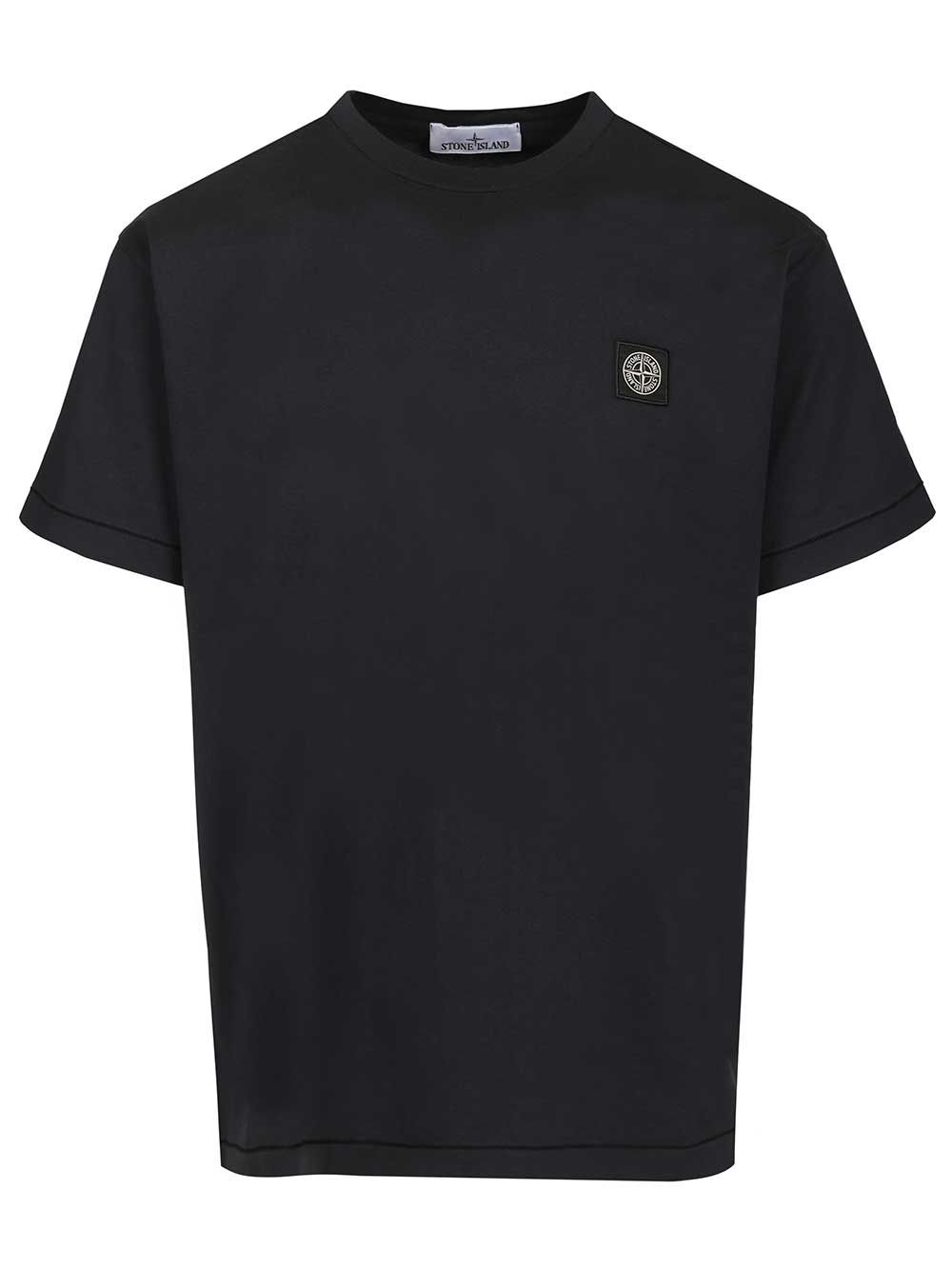 Stone Island Cotton Jersey T-Shirt - Blu | 58e2969445ac3503a6586a7dbacd505fbc787d45
