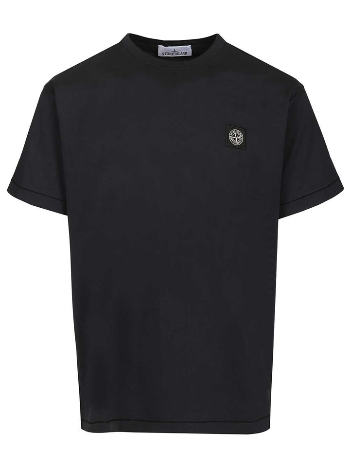 Stone Island Cotton Jersey T-Shirt - Blu | 58e2969445ac3503a6586a7dbacd505fbc787d45