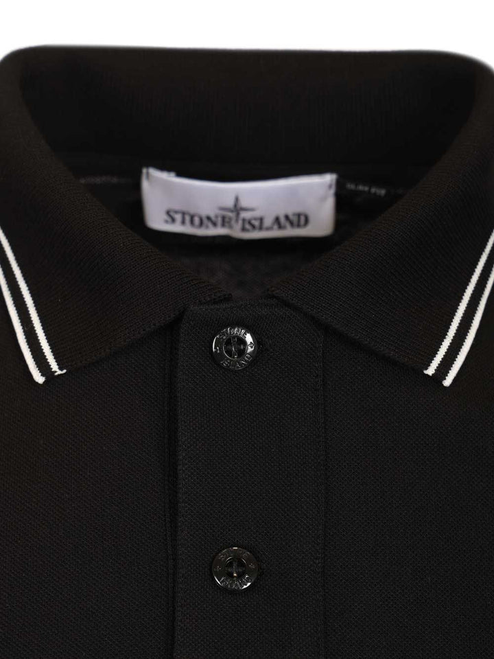 Stone Island Organic Cotton Polo shirt - Nero | edd2b19dc3c2c30d842db7460c15fa584a525aae