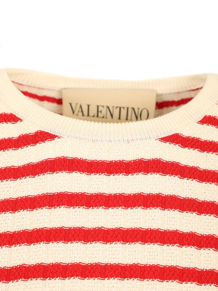 Valentino Garavani Ribbed And Striped Cotton T-Shirt - Multicolor | b82a5e64cc1d78cda44a3c626a476f63ccdcd993