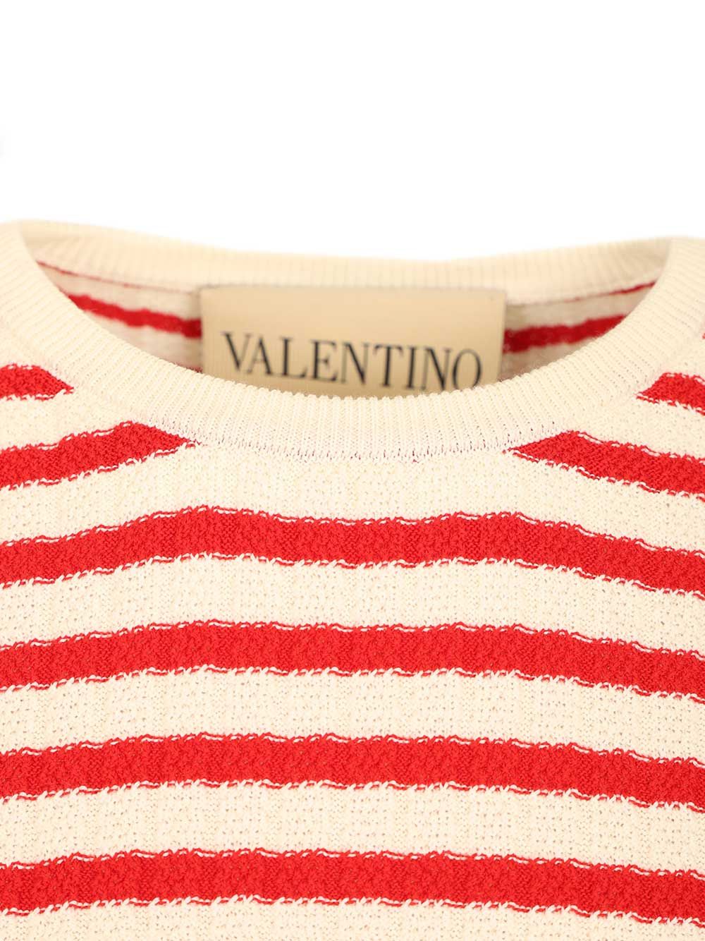 Valentino Garavani Ribbed And Striped Cotton T-Shirt - Multicolor | b82a5e64cc1d78cda44a3c626a476f63ccdcd993
