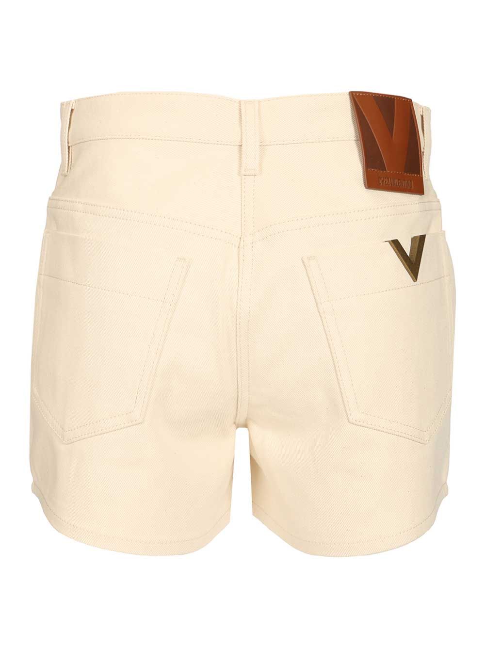 Valentino Garavani Denim Shorts Trousers - Bianco | 2315736c714631d2a17acb0e86e57a052ba253be