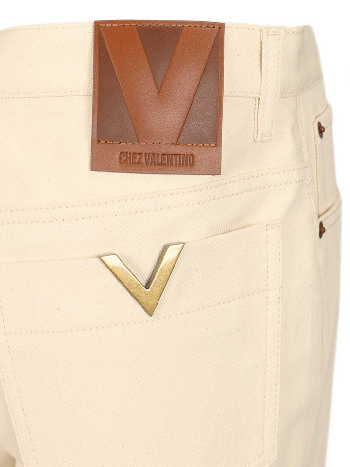Valentino Garavani Denim Shorts Trousers - Bianco | 93477a329a2db3042cddf74f2442b8027988abc2