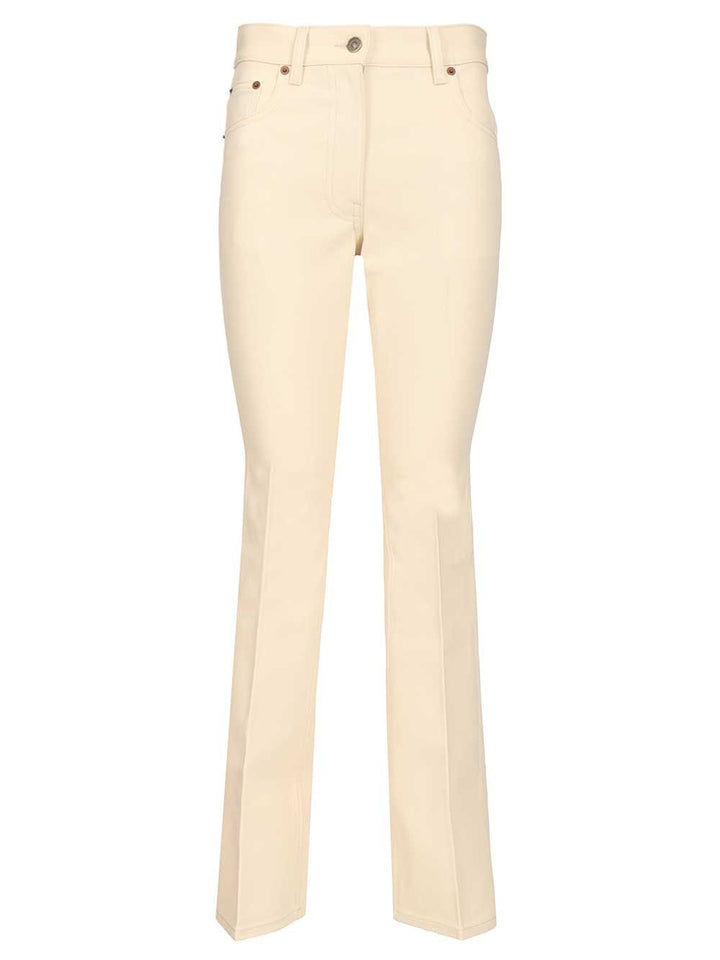 Valentino Garavani Ivory Denim Trousers Jeans - Bianco | 39e93384a3248908d9d5a30ddecb0e378d095bfa