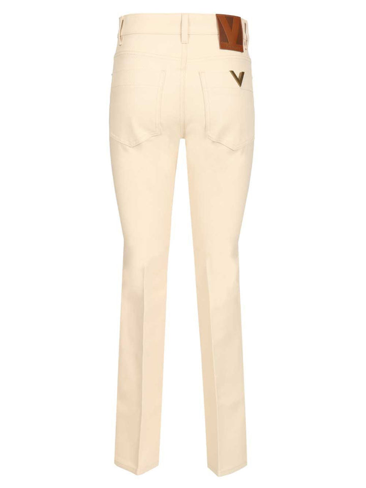 Valentino Garavani Ivory Denim Trousers Jeans - Bianco | 3f2cd3181299fc08fe7a587d82ea382246ec52de