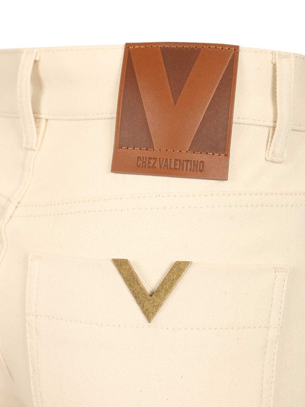Valentino Garavani Ivory Denim Trousers Jeans - Bianco | 5975cca94fdd36c157433bdd80a897ad0b1cc69a