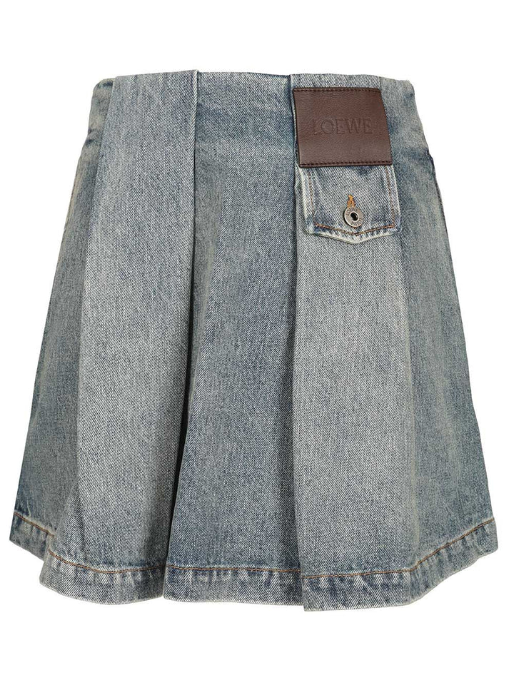 Loewe Washed Denim Mini Skirt Gonne - Blu | fc038e01996aedd65f9279c4d13f810eb041337b