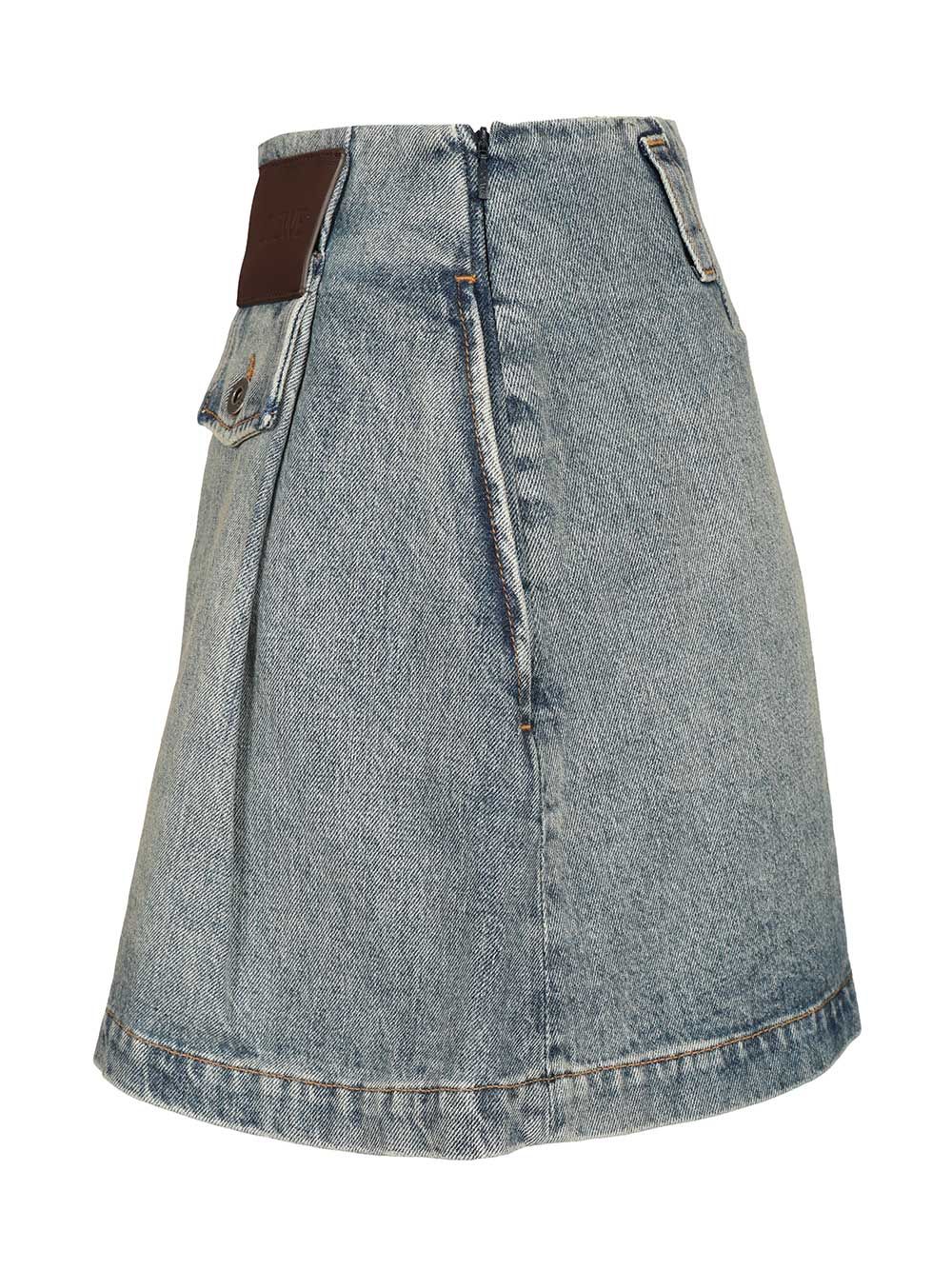 Loewe Washed Denim Mini Skirt Gonne - Blu | b9e42e435402e54abedfe3a0f56cca1609d0b1e2