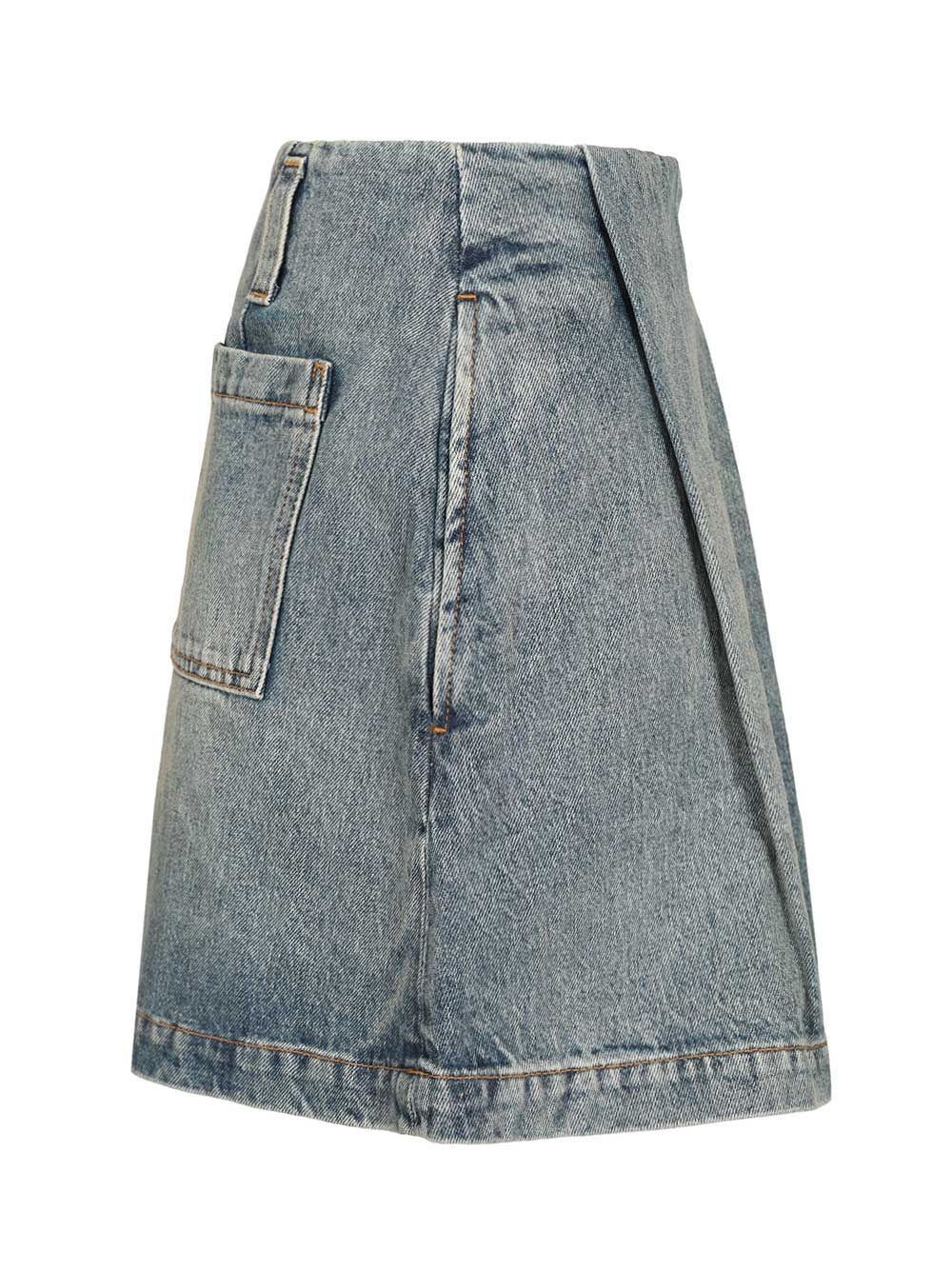 Loewe Washed Denim Mini Skirt Gonne - Blu | 39aaff378d2c07502b8f943bf1df0766d6a8ded9