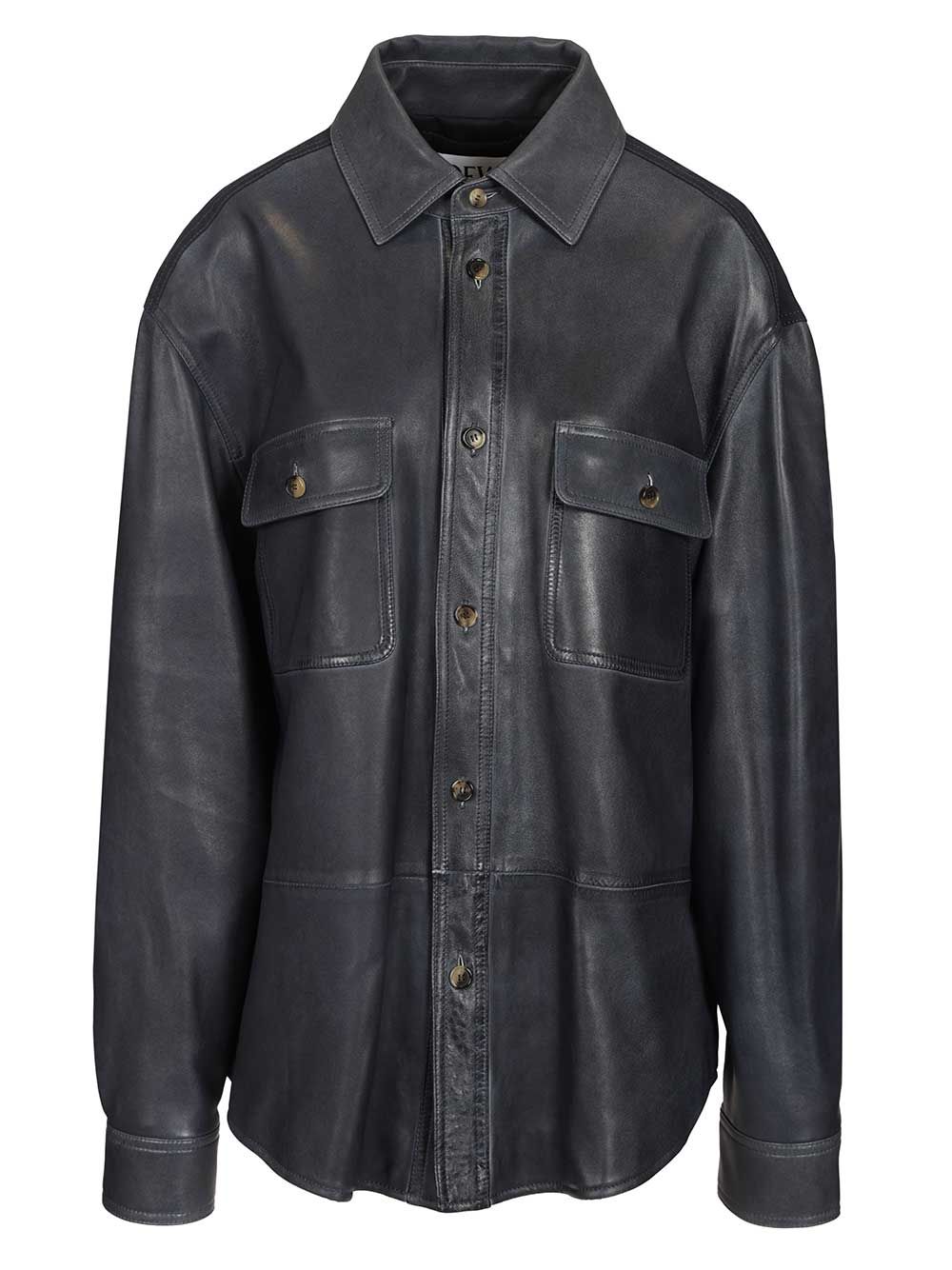 Loewe Lambskin Shirt Jacket Giacche - Blu | 2f76187b0a618c8464044658ae3f4b1c8287579f