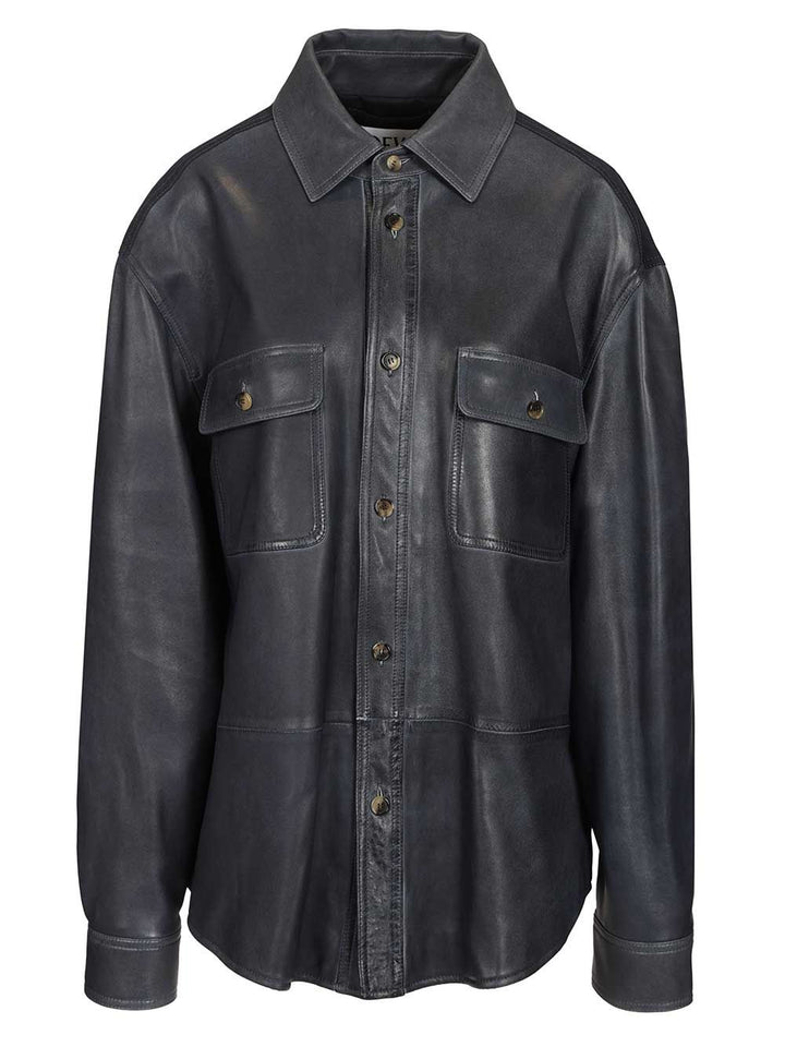 Loewe Lambskin Shirt Jacket Giacche - Blu | 2f76187b0a618c8464044658ae3f4b1c8287579f