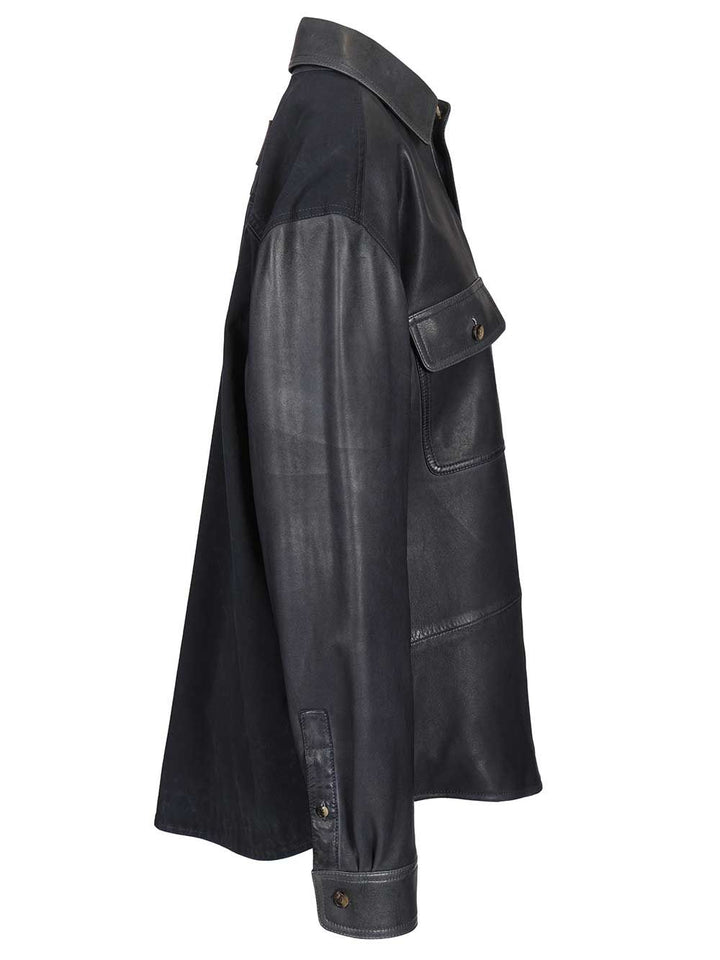 Loewe Lambskin Shirt Jacket Giacche - Blu | 56001931413be3f0e3ad2d4991a618f9a0f70a85