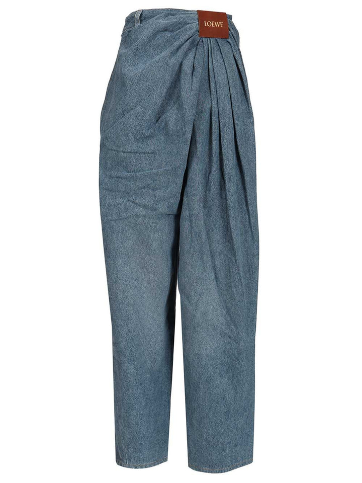 Loewe Draped Denim Jeans Trousers - Blu | 0893ceef722aeb706e72b5592b9f5cd8da0245a2