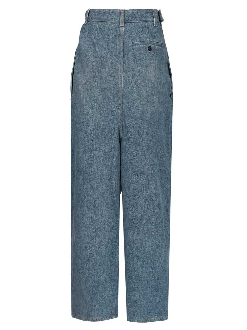 Loewe Draped Denim Jeans Trousers - Blu | 4137b5137d2714036f3d37d6014074c524e506e2