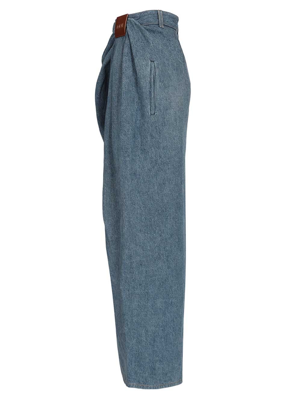 Loewe Draped Denim Jeans Trousers - Blu | a0e27b9ebe1e635122148da227d85bed90feffba