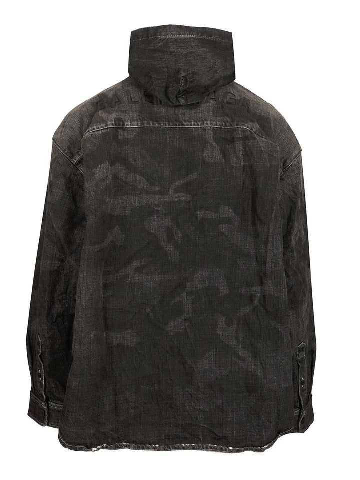 Balenciaga Denim Parka With Hood Giacche - Nero | a4de1c7fdc2ee6ee9eaa7adbf7845cc459e46485