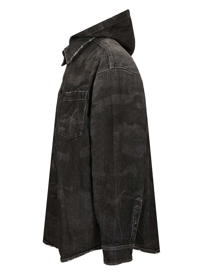 Balenciaga Denim Parka With Hood Giacche - Nero | bea4c6116a073c1c3218ea8c3fed7028f8a21909