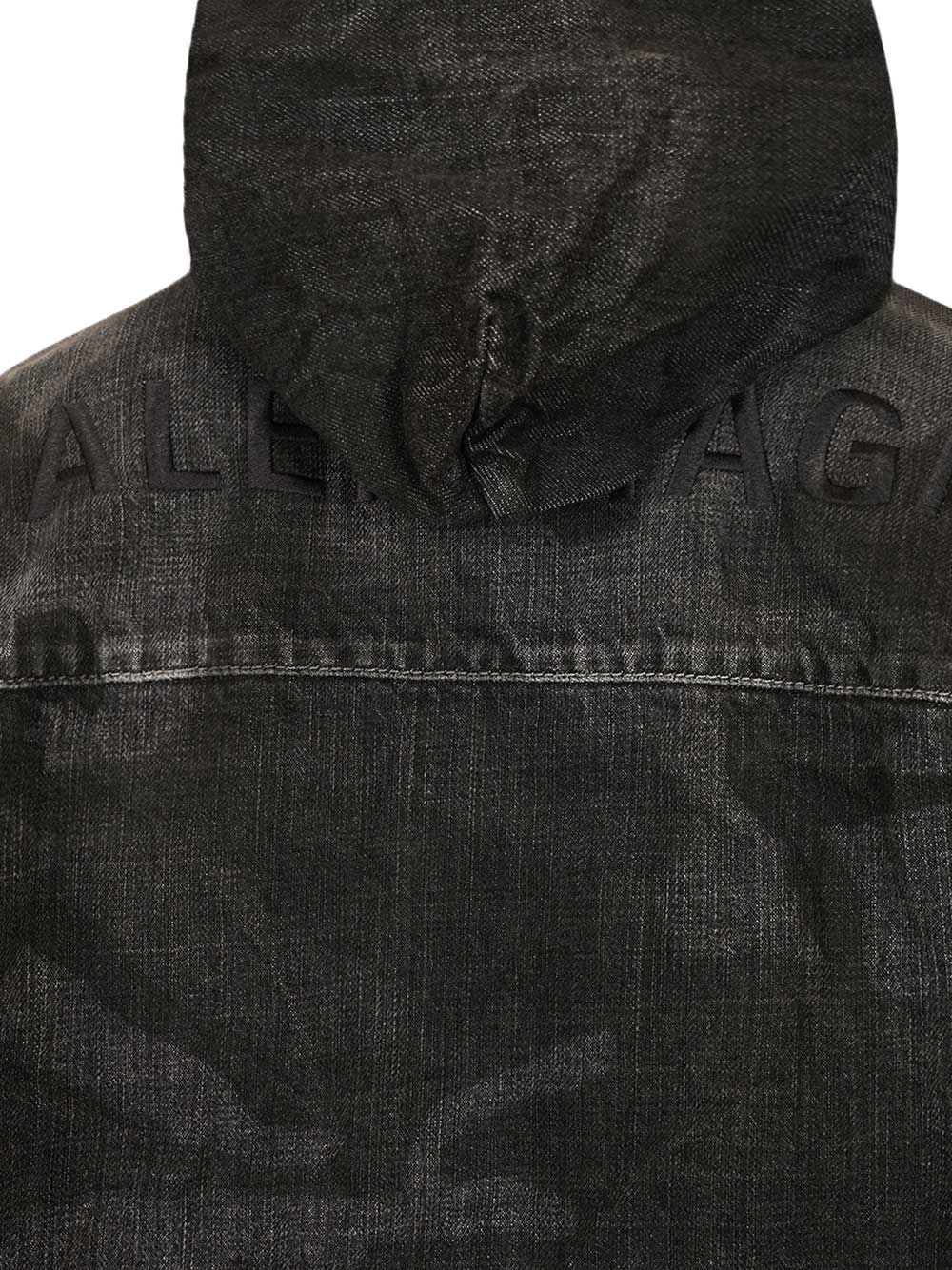 Balenciaga Denim Parka With Hood Giacche - Nero | 925d2b2ad641dcd6575d172cbe4ffcea6fc0633f