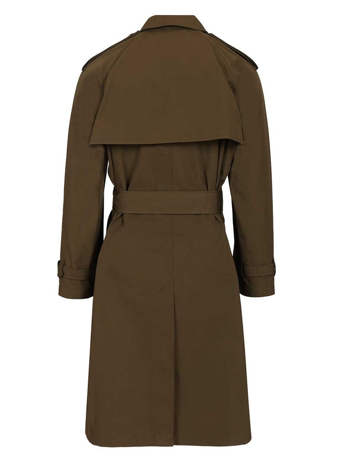 Burberry Long And Light Cotton Trench Coat Coats - Verde | e59d2bc1d4de65b0620d66d01574a9d622781a6a