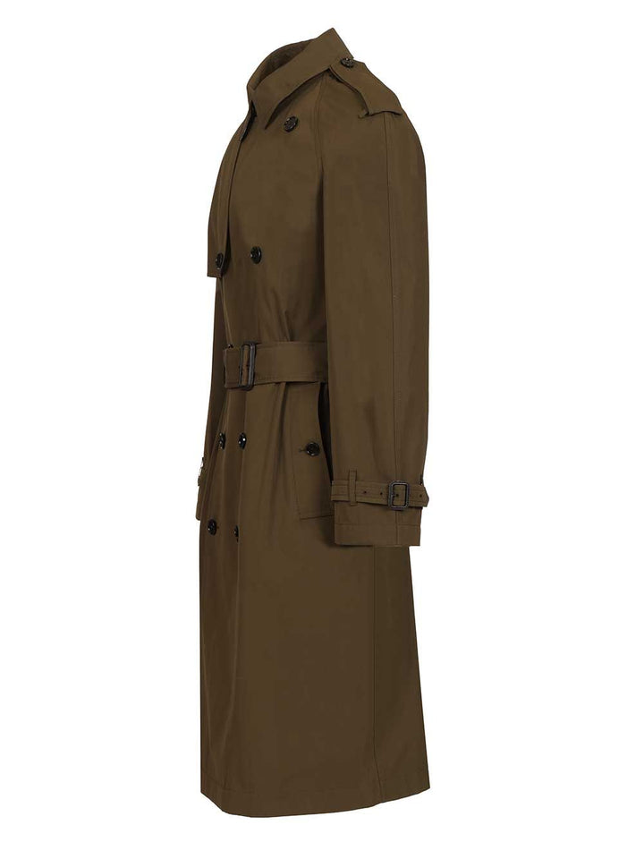 Burberry Long And Light Cotton Trench Coat Coats - Verde | 8a8257ccfba3144a0f55f3028486a6ef1b6f755d