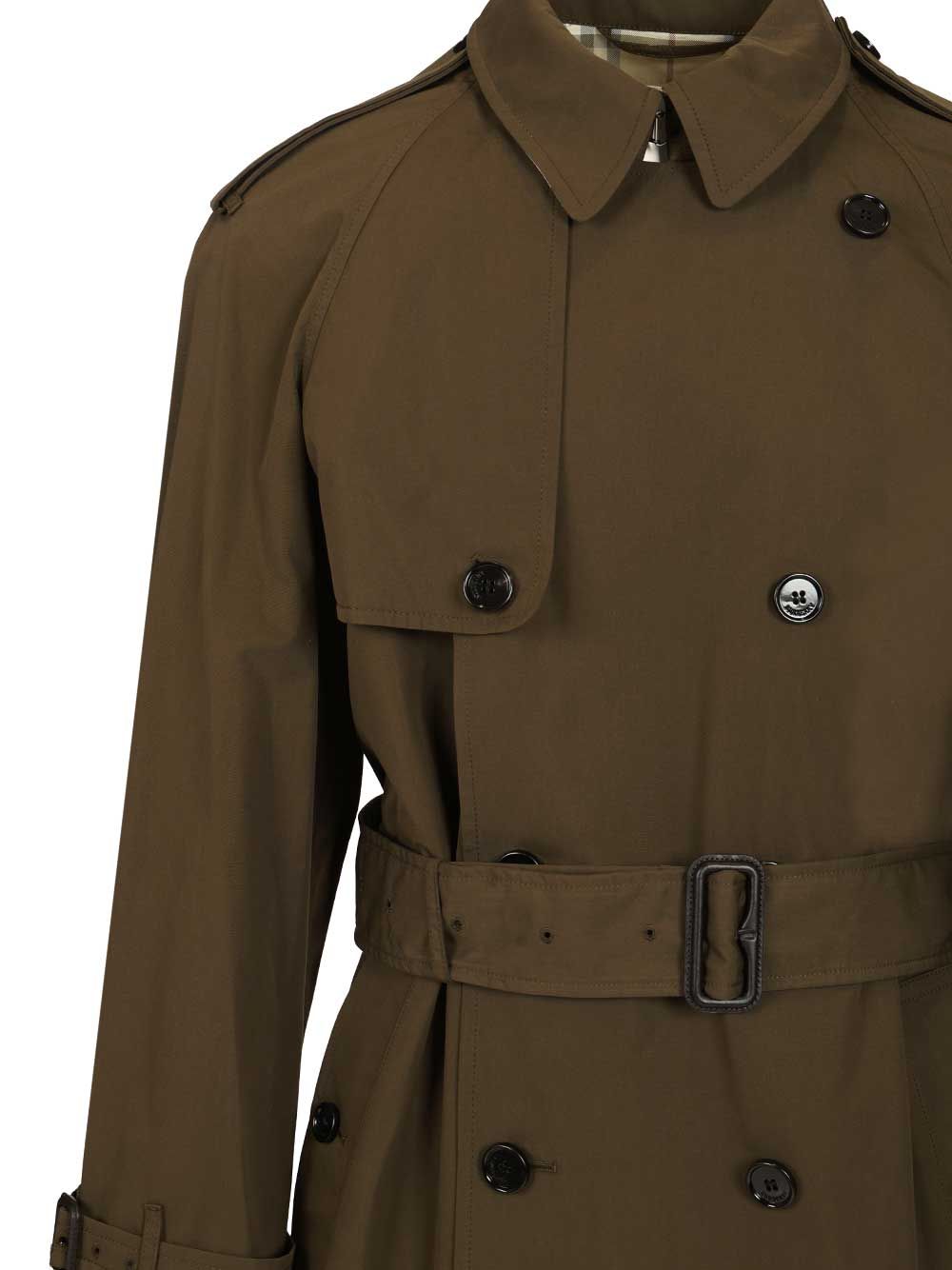 Burberry Long And Light Cotton Trench Coat Coats - Verde | 52c05ec200ec95b1c0e357ac26442baf23c67ecc