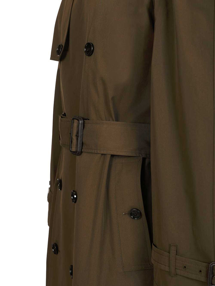 Burberry Long And Light Cotton Trench Coat Coats - Verde | 134c6dd822ed8ec7d994548c8c770b40b5af2d4c