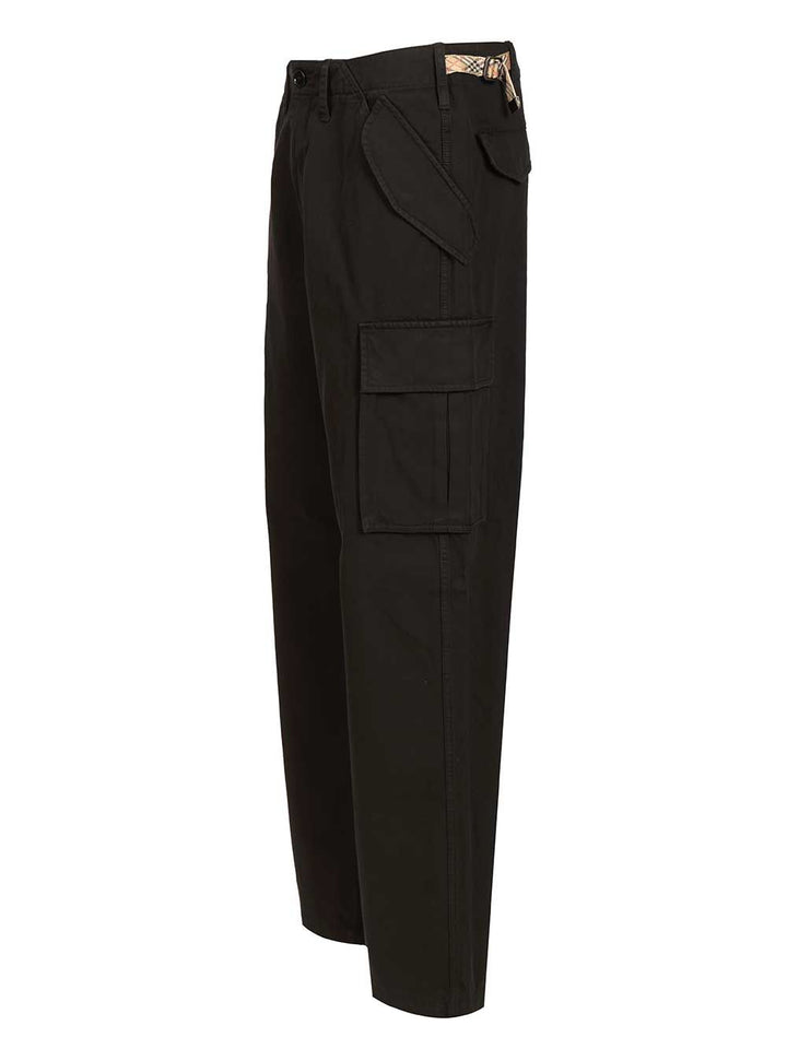 Burberry Cargo  Crafted From Cotton Twill Trousers - Nero | e2fed806528864d6216305db03514e18077c8a38