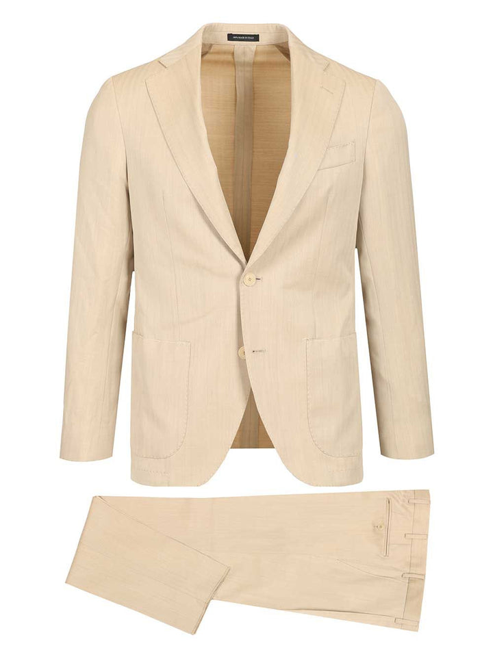 Al Duca D'Aosta Herringbone Wool Suit Abiti - Beige | f8b2f49fce9fc7b2a78712f8341d8dba91f8eef4