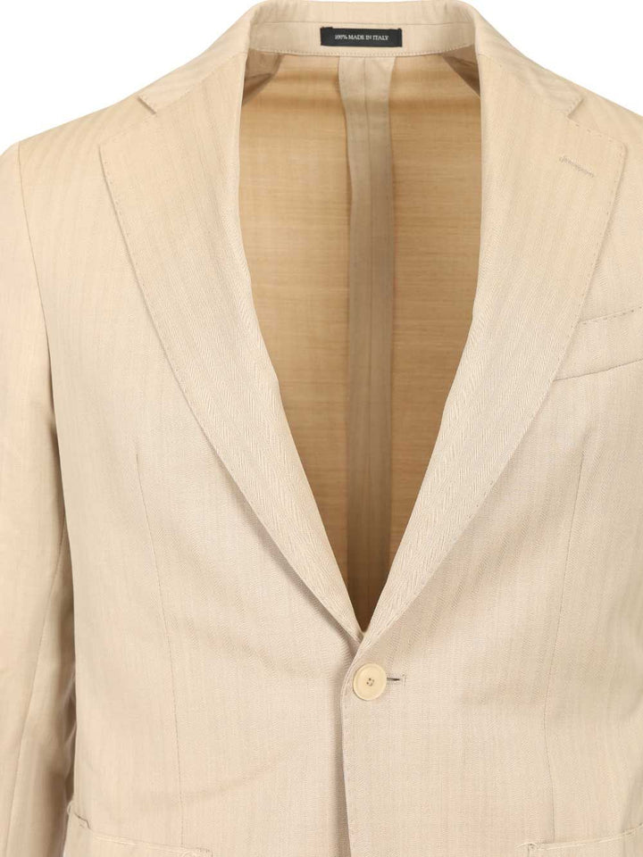 Al Duca D'Aosta Herringbone Wool Suit Abiti - Beige | 440473676e4dd95c086a882785574a915d2e28b1