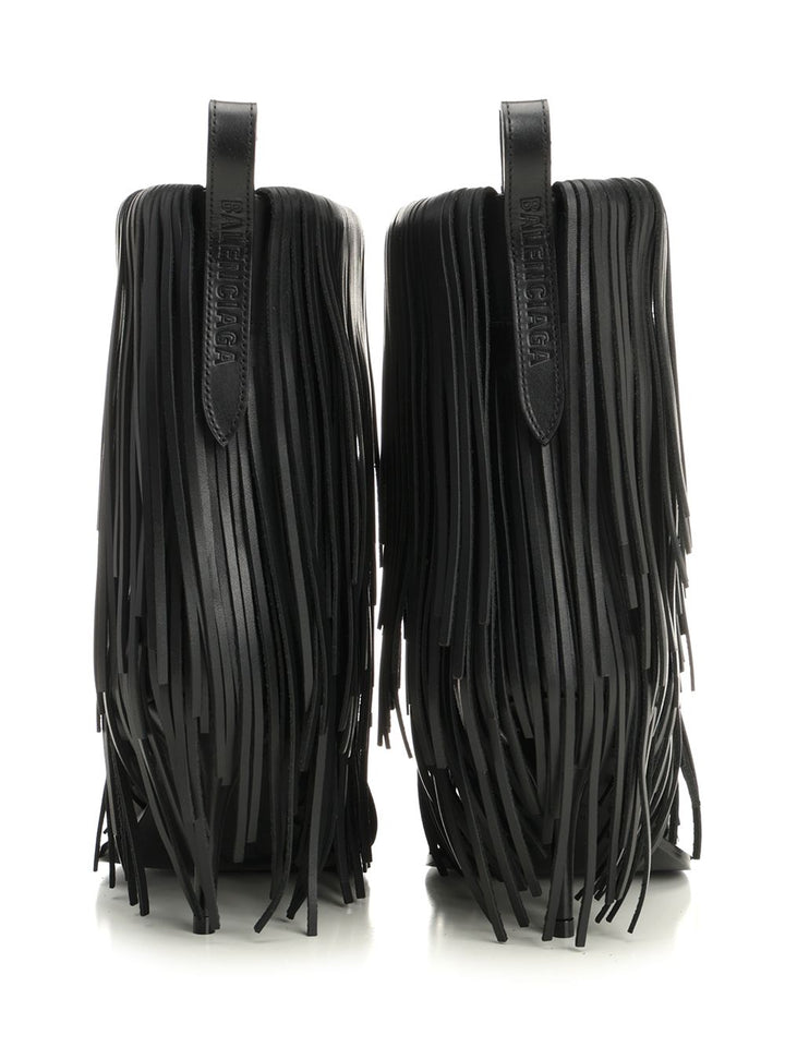 Balenciaga Avenue Fringe Ankle Boots - Nero | c1014b74cac7a7d34d5c761cac7b1f8783f712ec