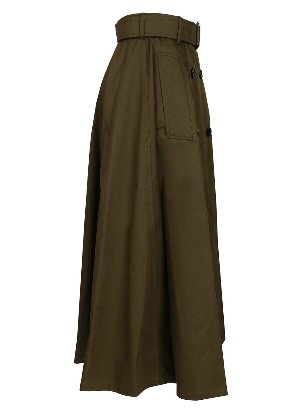 Burberry Midi Trench Skirt Gonne - Verde | db3fad6b825bd66d6795c0aaec570682a3f48e34