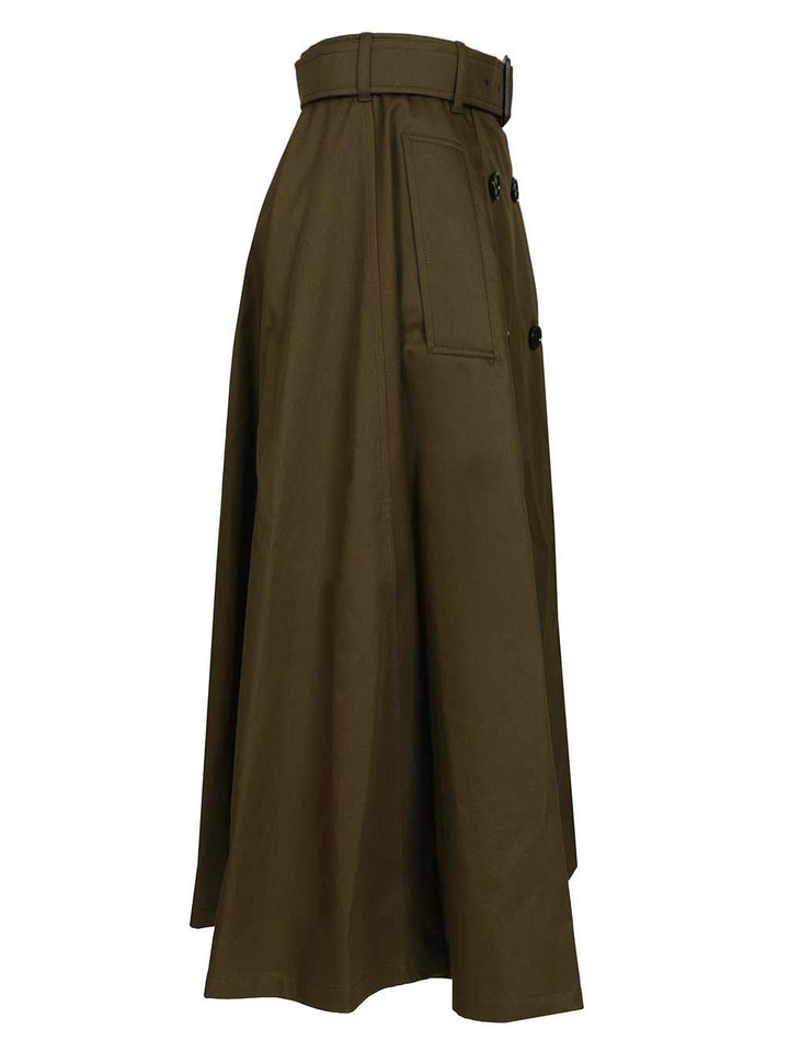 Burberry Midi Trench Skirt Gonne - Verde | db3fad6b825bd66d6795c0aaec570682a3f48e34