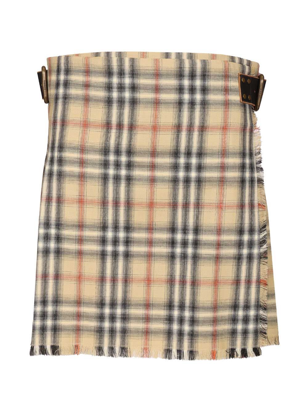 Burberry Mini Kilt In Check Wool Gonne - Marrone | f14c1a177255a26d16bd9863885003f04caf301d