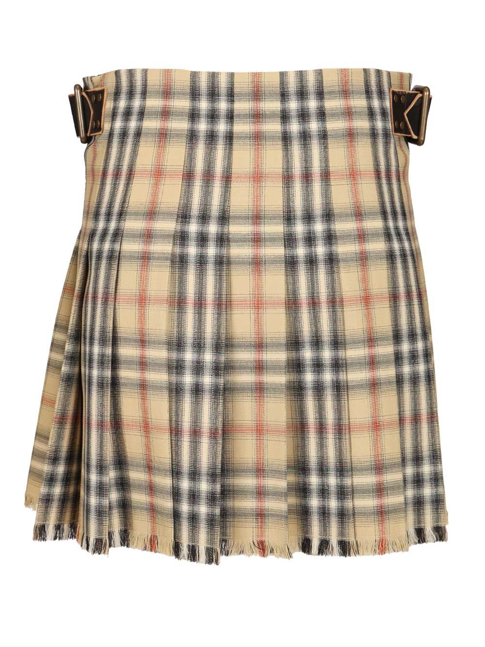 Burberry Mini Kilt In Check Wool Gonne - Marrone | 4569d9aa341de2b135d7223a9b10fa0c87cba0d2