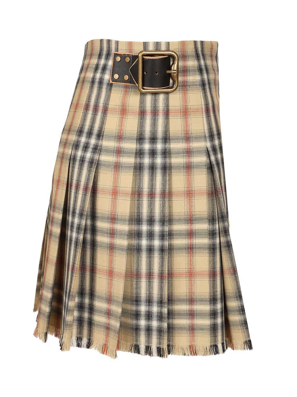 Burberry Mini Kilt In Check Wool Gonne - Marrone | fbb23357f42002633df358a995367d89b4b4d358