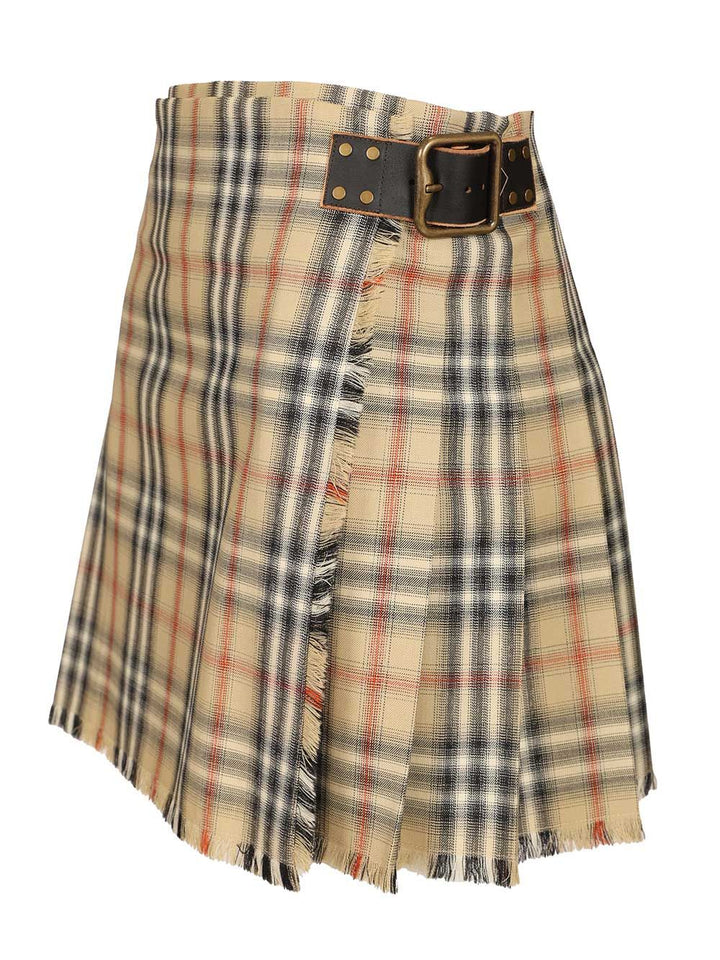 Burberry Mini Kilt In Check Wool Gonne - Marrone | f1372b2e9c006c90009c7adb97174d6222e5c130
