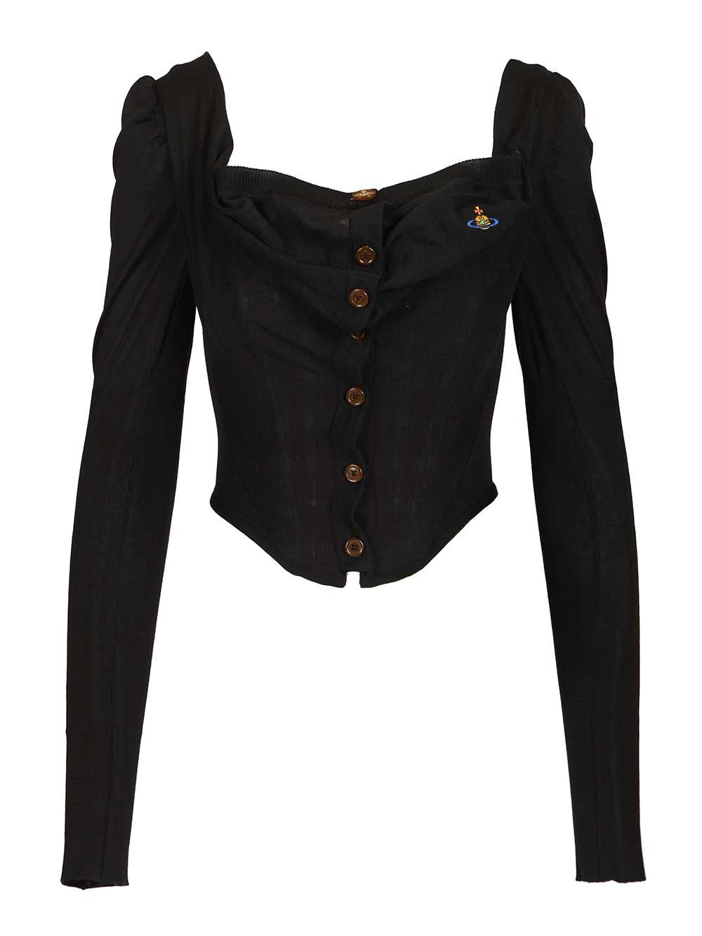 Vivienne Westwood Bea Corset Cardi Knitwear - Rosso | 54e71083eb966bfd5ac5d66dd4e6982fe9875509