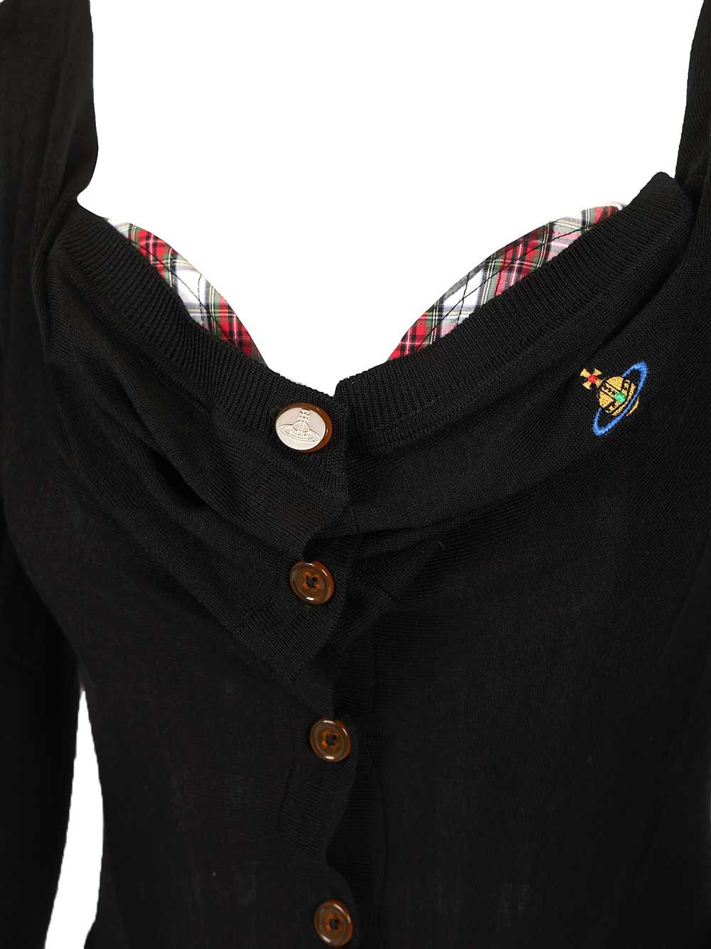 Vivienne Westwood Bea Corset Cardi Knitwear - Rosso | e407f4313b6ca0ca7f8bfc3776509c5cdd4658b8